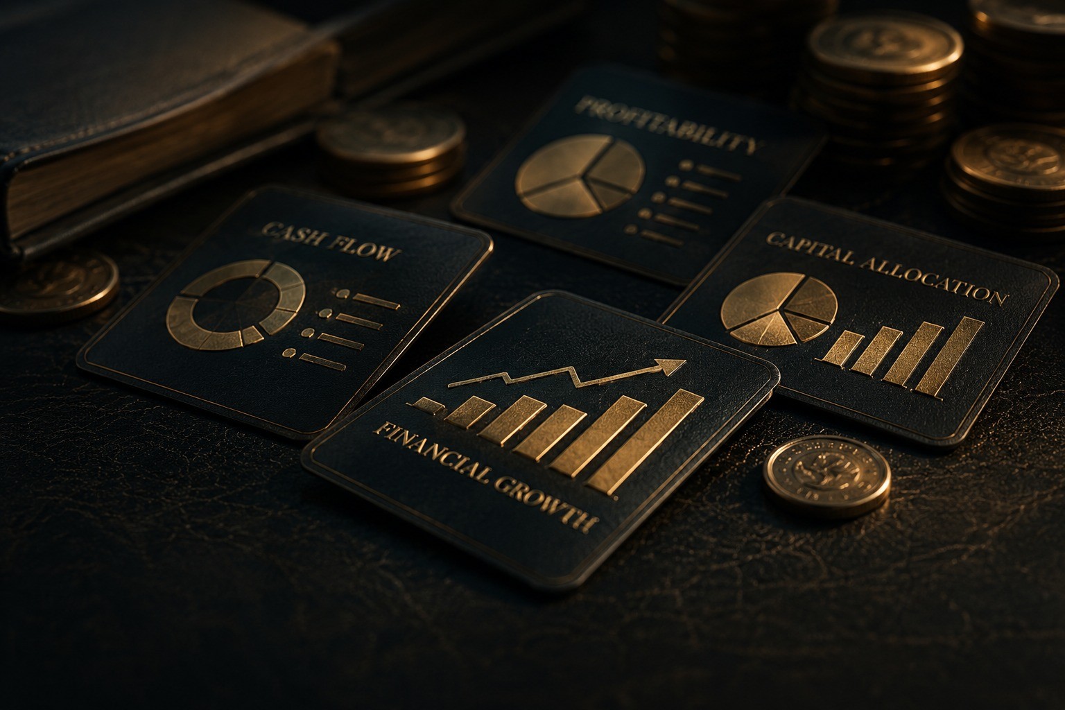 Financial performance cards and coins