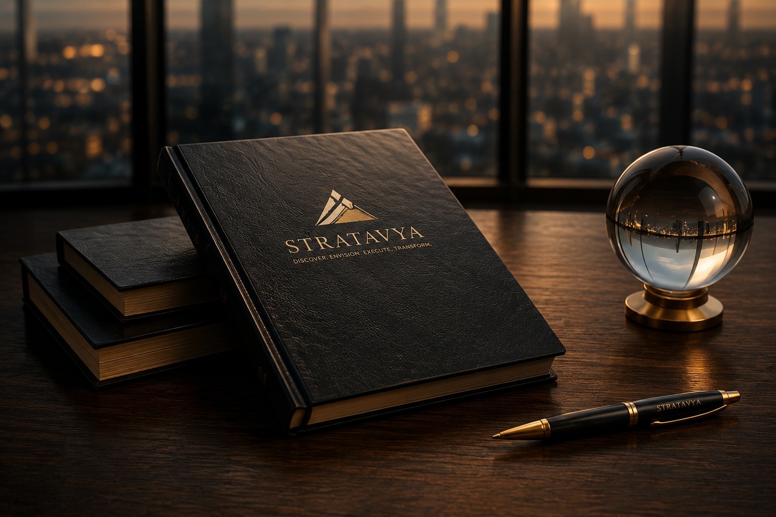 Stratavya journal, compass and desk setting